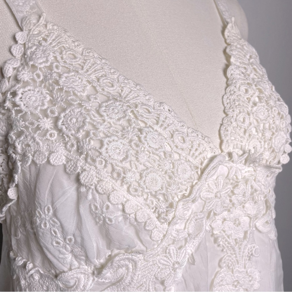 Johnny Was White Embroidered Lace Camisole Tank Top Size Small - Picture 8 of 13